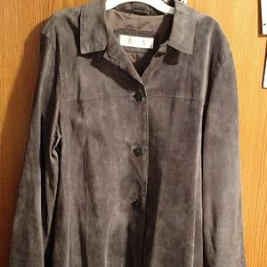 Valerie Stevens Blue/Grey Silky Suede Jacket